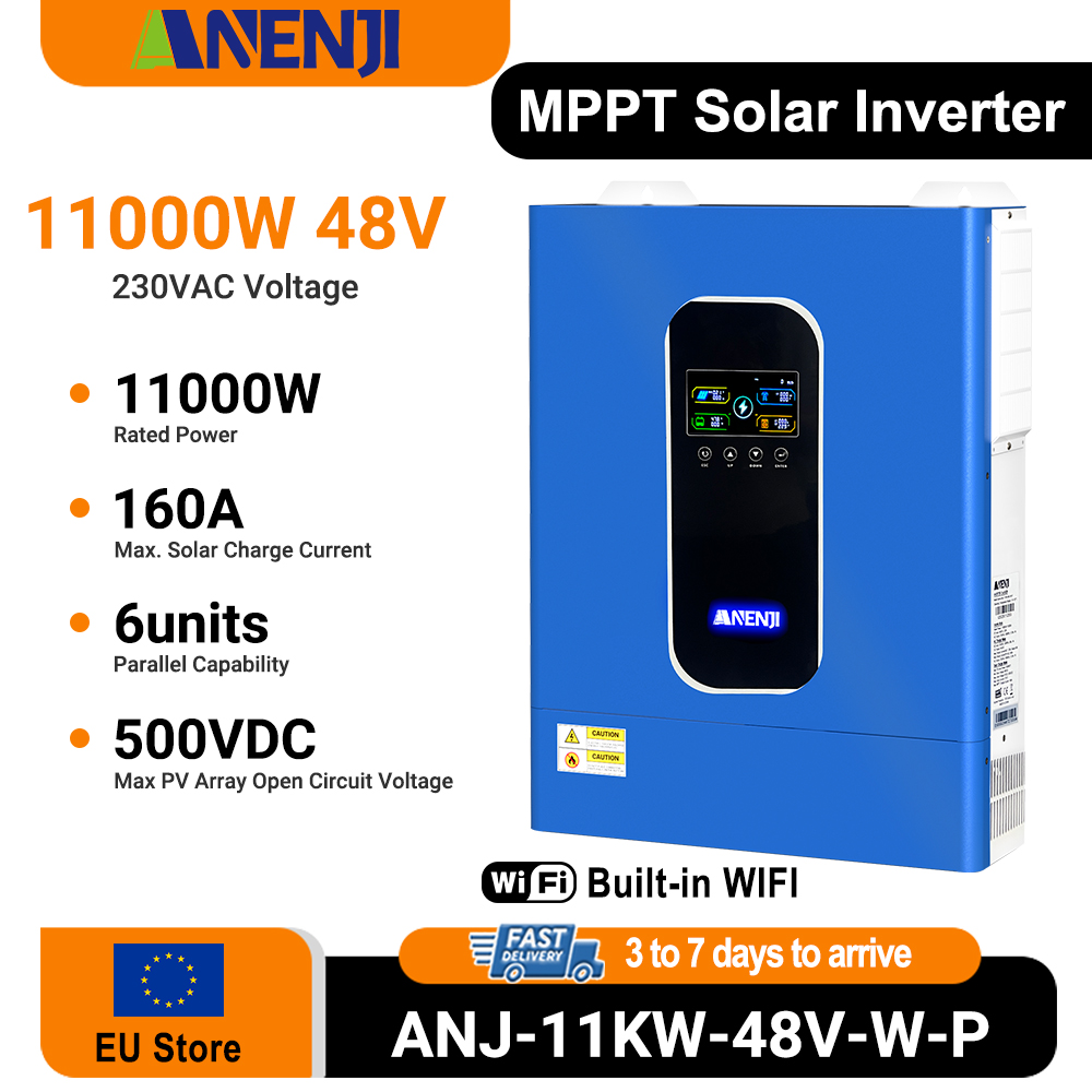 Hybrid Solar Inverter 5.5Kw Mppt 48V - ANENJI 11KW 48V Hybrydowy Inwerter Solarny