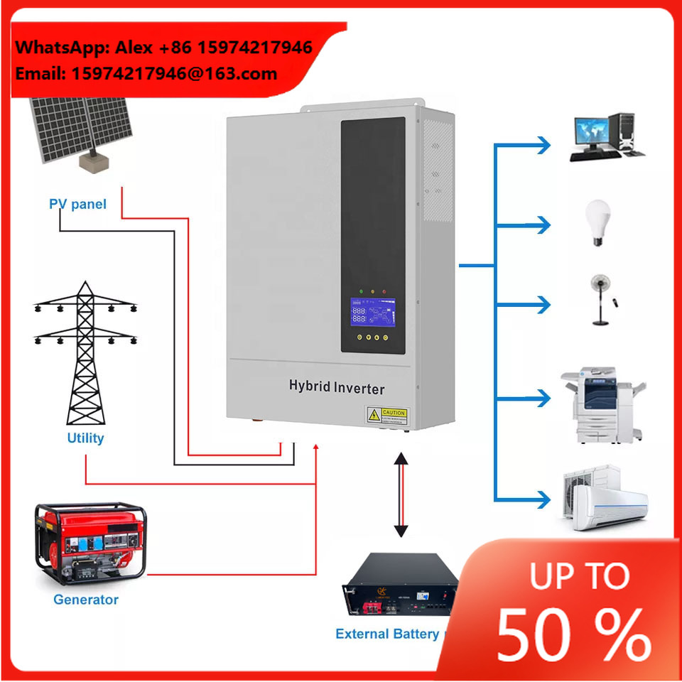 Hybrid Solar Inverter 5.5Kw Mppt 48V - 5,5 kW 48V Hybrydowy Inwerter Solarny