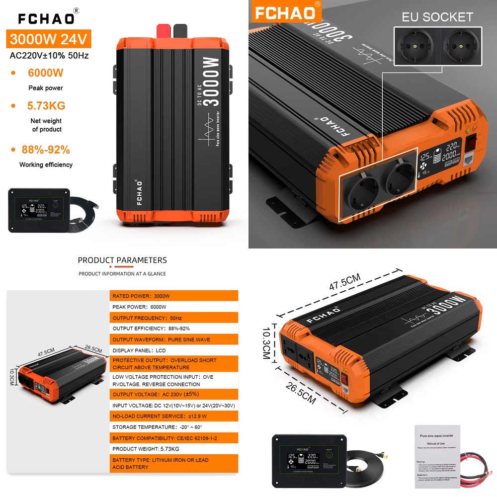 Off Grid Solar Inverter 48V 6000W - Inwerter sinusoidalny off-grid do zasilania 12V