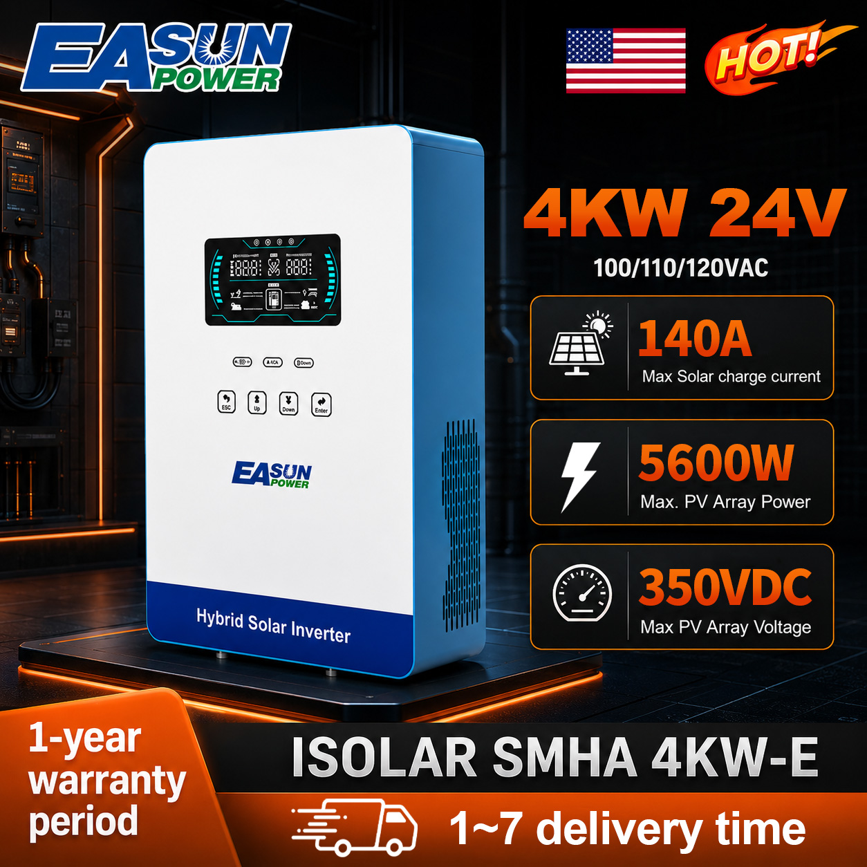 Grid Tie Inverter Limiter 2000W - EASUN POWER 4000W Inwerter Solarny 120V