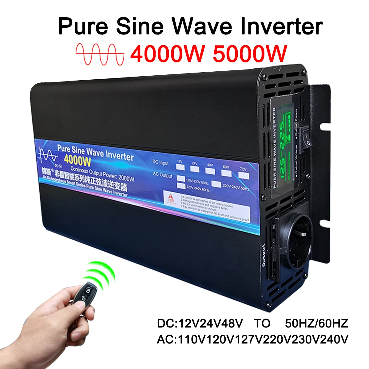 Inwerter sinusoidalny 2000W 40 – Pure Sine Wave Inverter 5000W 48V 220V recenzja i cena